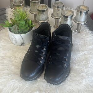 R&W Black Leather Men’s Casual Outdoor Ankle Boot Size EU 42